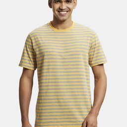 Jockey Yellow & Grey Striped Lounge T-shirt 2715-0105-image-34