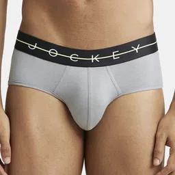Jockey Men Grey Solid Super Combed Pure Cotton Basic Briefs-NY15-0105-MNUMT-image-82