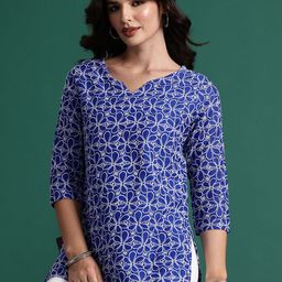 Sangria Floral Embroidered Schiffli Kurta-image-89