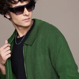 The Roadster Lifestyle Co. Acrylic Ribbed Front Open Sweater-8