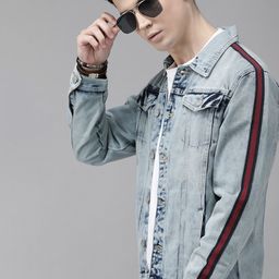 Roadster Men Blue Solid Denim Jacket-image-41