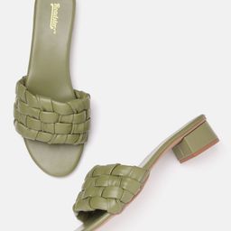 Roadster Basket Weave Pattern Block Heels-27
