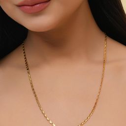 VOJ Gold-Plated Stainless Steel Designer Biscuit Shaped Chain-image-61