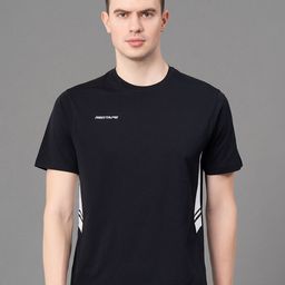 Red Tape Men Black Poyester Colorblock Athleisure T-Shirt-image-6