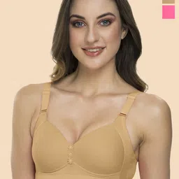 Tweens Pink & Beige Bra Full Coverage Lightly Padded-26