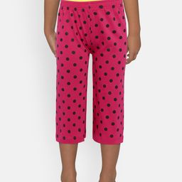 SINI MINI Girls Pink & Black Printed Regular Fit Capris-image-71
