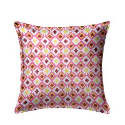 HOUZZCODE Set of 5 Pink & White Geometric Square Cushion Covers image 3