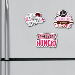 ARTBUG White & Pink 3 Pieces Printed Fridge Magnets-image-89