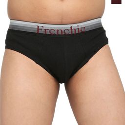 FRENCHIE Boys Pack Of 2 Mid-Rise Basic Briefs FR-BF-U1901-1X5-Black-Wine-XS-image-75