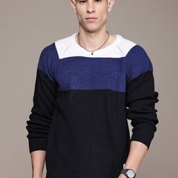 The Roadster Lifestyle Co. Pure Acrylic Colourblocked Pullover-image-51