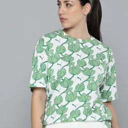 Puma Women BLOSSOM Printed Drop-Shoulder Sleeves Pure Cotton T-shirt-picture-26