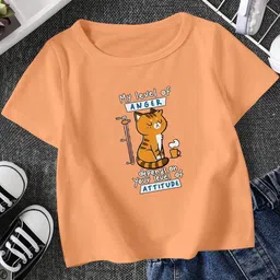 FIONAA TRENDZ Kids-Unisex Peach Cotton Tshirts-picture-16