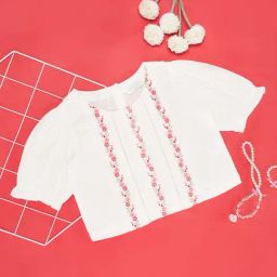Akkriti by Pantaloons Kids White Embroidered Top-picture-0