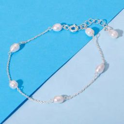 GIVA 92.5 Sterling Silver Iridescent Pearl Bracelet for Women-picture-41