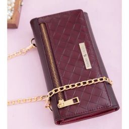 Carlton London Maroon Textured Wallet for Women-image-21