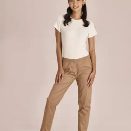 Go Colors! Brown Cotton Mid Rise Pants-image-59