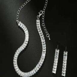 Peora Silver Ethnic Stone Studded Necklace & Earring Set-image-24