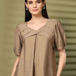Melon By plusS Brown Plain Top-image-61
