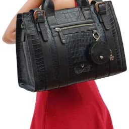 Hidesign Kawaii Midnight black & blue Animal Effect Large Tote Handbag with Pouch-image-40