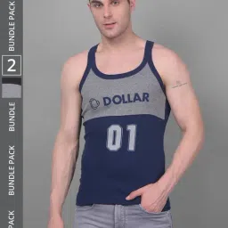 Dollar Bigboss Assorted Cotton Regular Fit Vest - Pack Of 2-picture-35