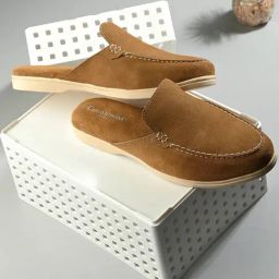 Carlo Romano Men's Tan Mule Shoes-image-40