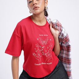 glitchez Cosmic Energy Printed Drop-Shoulder Sleeves T-shirt-image-30