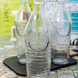 White Gold Set Of 3 Transparent Solid Glass Bottles-9