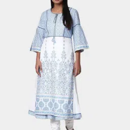Biba White Printed Double Layered Kurta-picture-22
