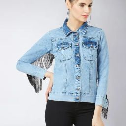 Miss Chase Denim Blue Relaxed Fit Jacket-32