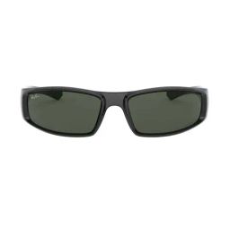 Ray-Ban 0RB4335 Green Youngster Wraparound Sunglasses - 58 mm-image-56