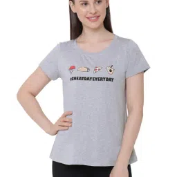 Soie  Grey Printed T-Shirt-image-53