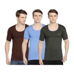 Dollar Bigboss Assorted Color Cotton Regular Fit Vests (Pack Of 3)-image-85