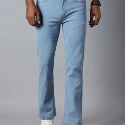 High Star Light Blue Bootcut Lightly Washed Jeans-image-61