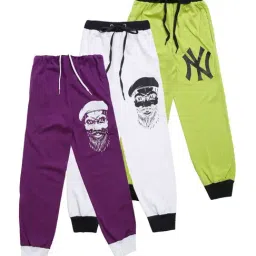 Vimal Jonney Kids Multicolor Printed Trackpants - Pack of 3-image-55