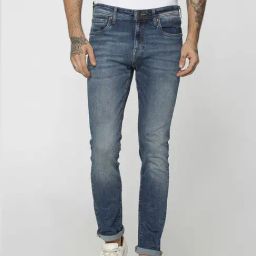 Jack & Jones Blue Cotton Skinny Fit Jeans-image-58