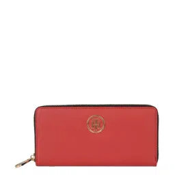 Tommy Hilfiger Red Solid Zip Around Wallet for Women-image-34