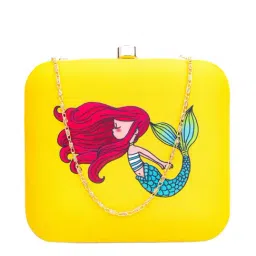 NR by Nidhi Rathi Yellow Fabric Clutch-image-94