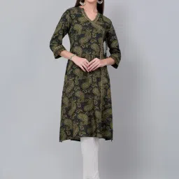 Cantabil Green Printed Kurta-image-77