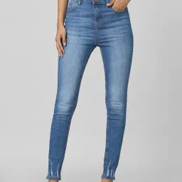 Only Blue Cotton Skinny Fit High Rise Jeans-image-47