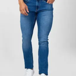 Spykar Mid Blue Cotton Slim Fit Jeans-picture-15