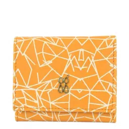 Baggit Yellow Printed Tri-Fold Wallet for Women-14