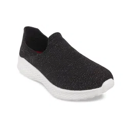 Metro Women Black Woven Design Slip-On Sneakers-image-31