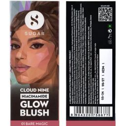 SUGAR Cosmetics Cloud Nine Niacinamide Glow Blush 01 Bare Magic - 7.6 ml image 4