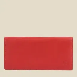 Kara Red Solid Bi-Fold Leather Wallet-20