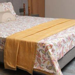 Urban Space Orange & White Microfibre 150 GSM Ac Room Double Bed Dohar-image-11