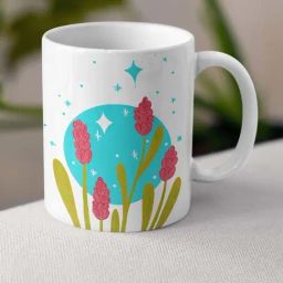 Nestroots White & Pink Stoneware Fields Coffee Mug (0.325 L)-29