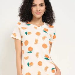 Dreamz By Pantaloons Pristine Cotton Boxy Fit Printed Nightwear T-Shirt-picture-31
