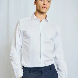Bruun & Stengade White Cotton Slim Fit Solid Shirt-picture-37