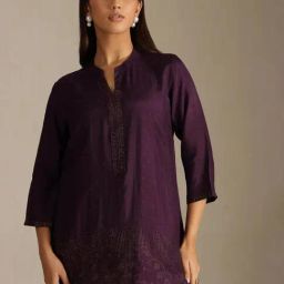 Soch Purple Viscose Blend Embellished Top-image-38