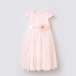 Blue Giraffe Girls Light Pink Lace Dress-image-29